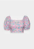 IN THE STYLE PERRIE SIAN FLORAL PUFF SLEEVE CROP