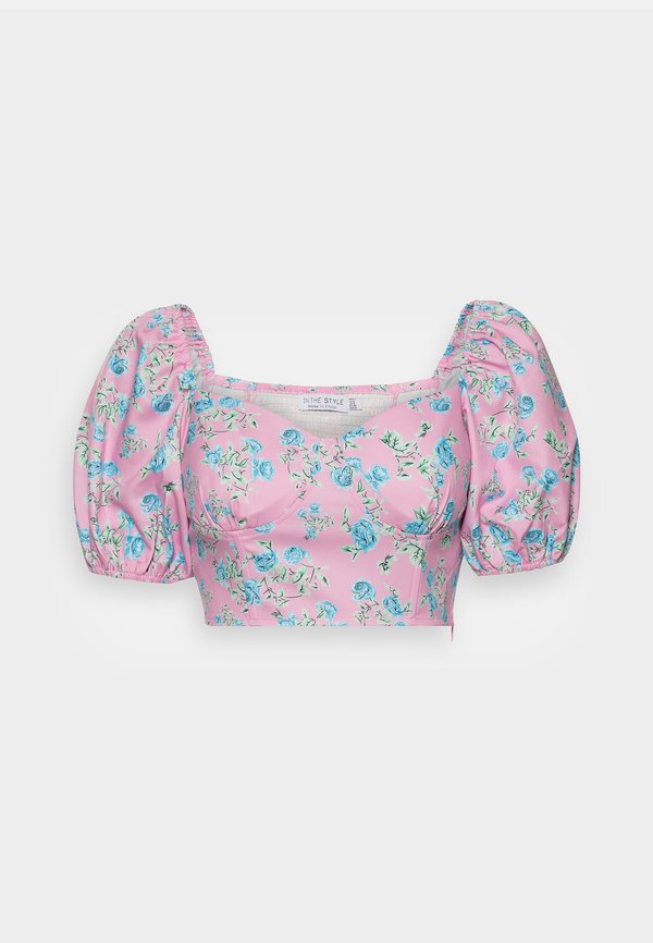 IN THE STYLE PERRIE SIAN FLORAL PUFF SLEEVE CROP