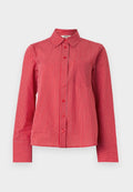 ONLY ONLBROOKY STRIPE WIDE CUF - Button-down blouse - barbados cherry/bright white