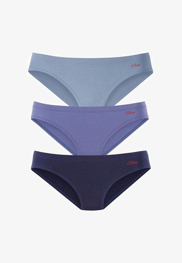s.Oliver 3 PACK - Bikini bottoms - blaufarben