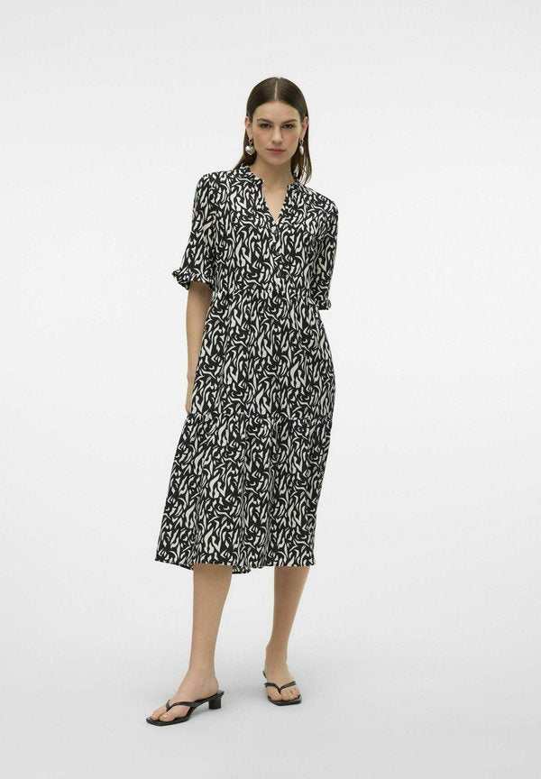 Vero Moda VMTILDA Midi - Day dress - black