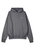 Grauer Hoodie mit Kordelzug, Fronttasche, gerippten Bündchen und Saum. Mit dem Text "Duft des Sommers" und "PEGADOR" in kontrastierenden Farben.