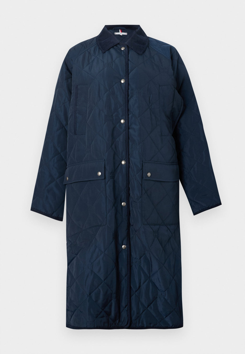 FLAG QUILTED PADDED OVERSIZED LONGLINE COAT Media 1