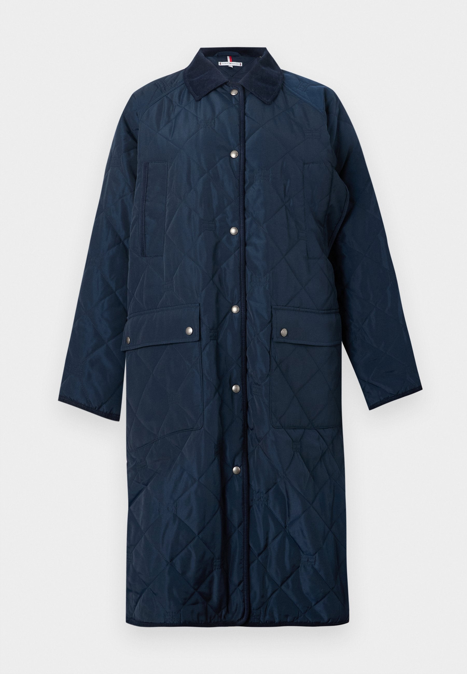 FLAG QUILTED PADDED OVERSIZED LONGLINE COAT Media 1