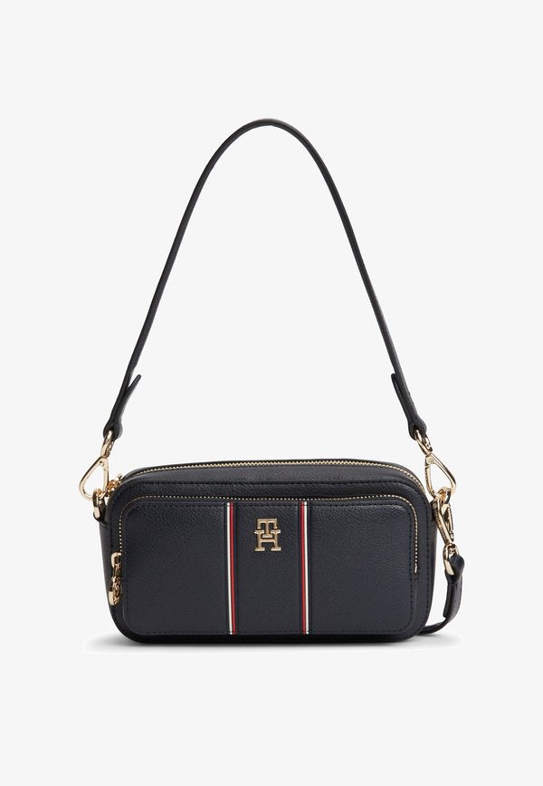 Tommy Hilfiger SIGNATURE SHOULDER CAMERA BAG - Handbag - space blue