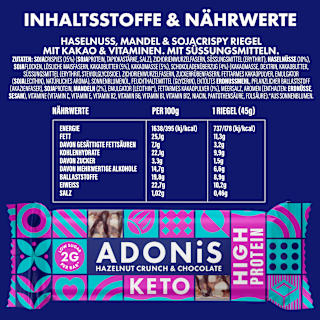 Proteinriegel, Hazelnut Crunch & Chocolate Keto, High Protein ADONIS