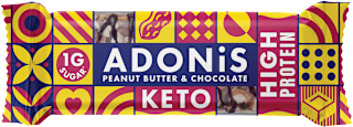 Proteinriegel, Peanut Butter & Chocolate Keto, High Protein ADONIS