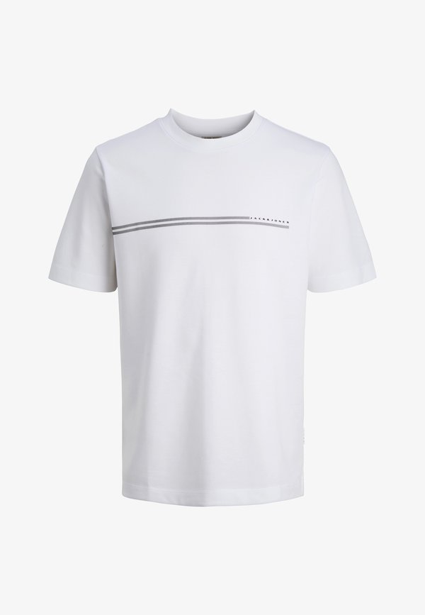 Jack & Jones JCOFUSION CHEST BRAND TEE SS CREW SN - Print T-shirt - bright white