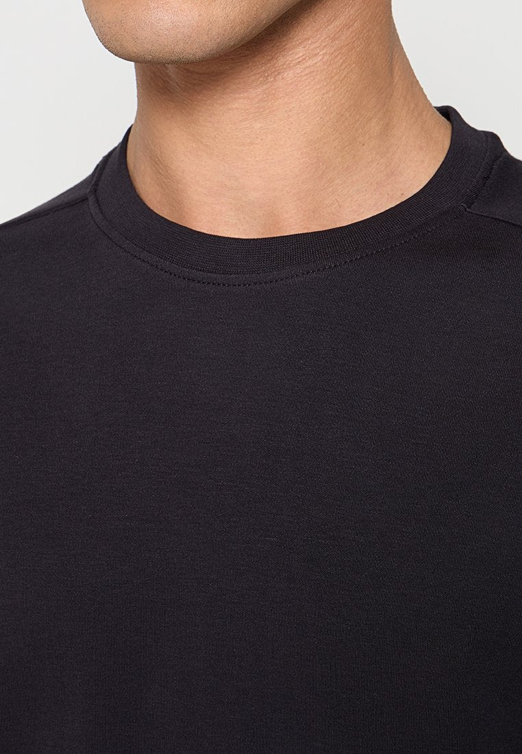 NO EXCESS CREWNECK SOLID HEAVY INTERLOCK