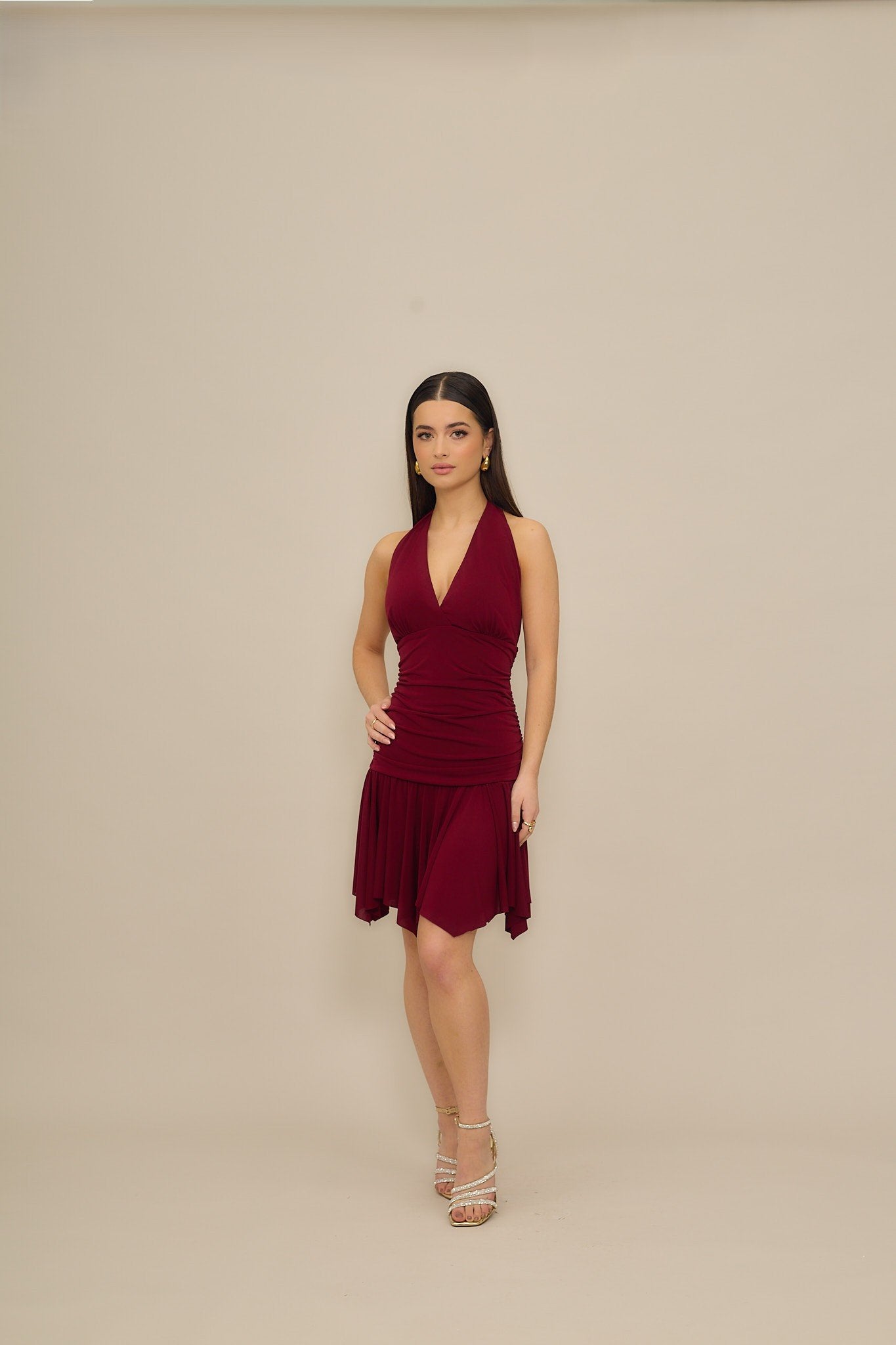 WAL G PETITE DOLLY HALTER NECK MINI