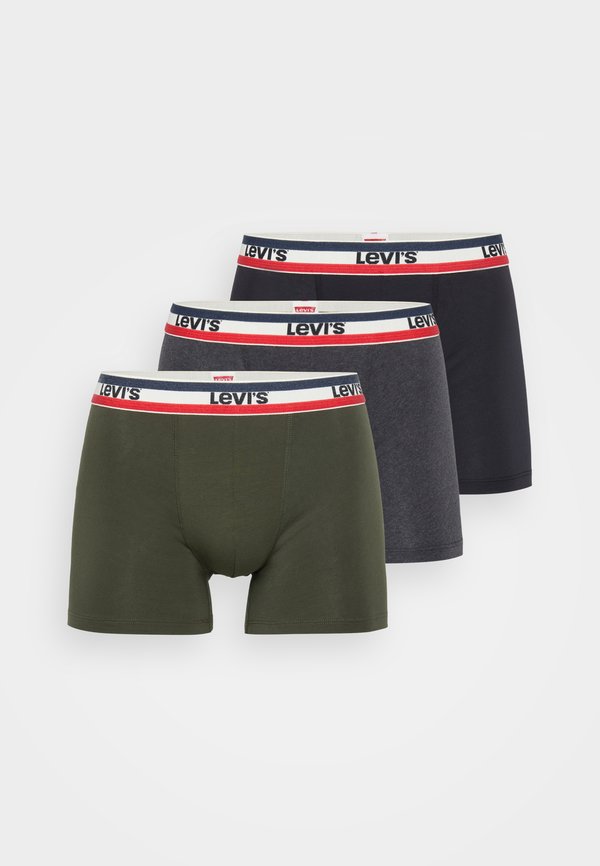 Levi's® BRIEF 3 PACK - Boxer briefs - khaki/mottled dark grey/dark blue