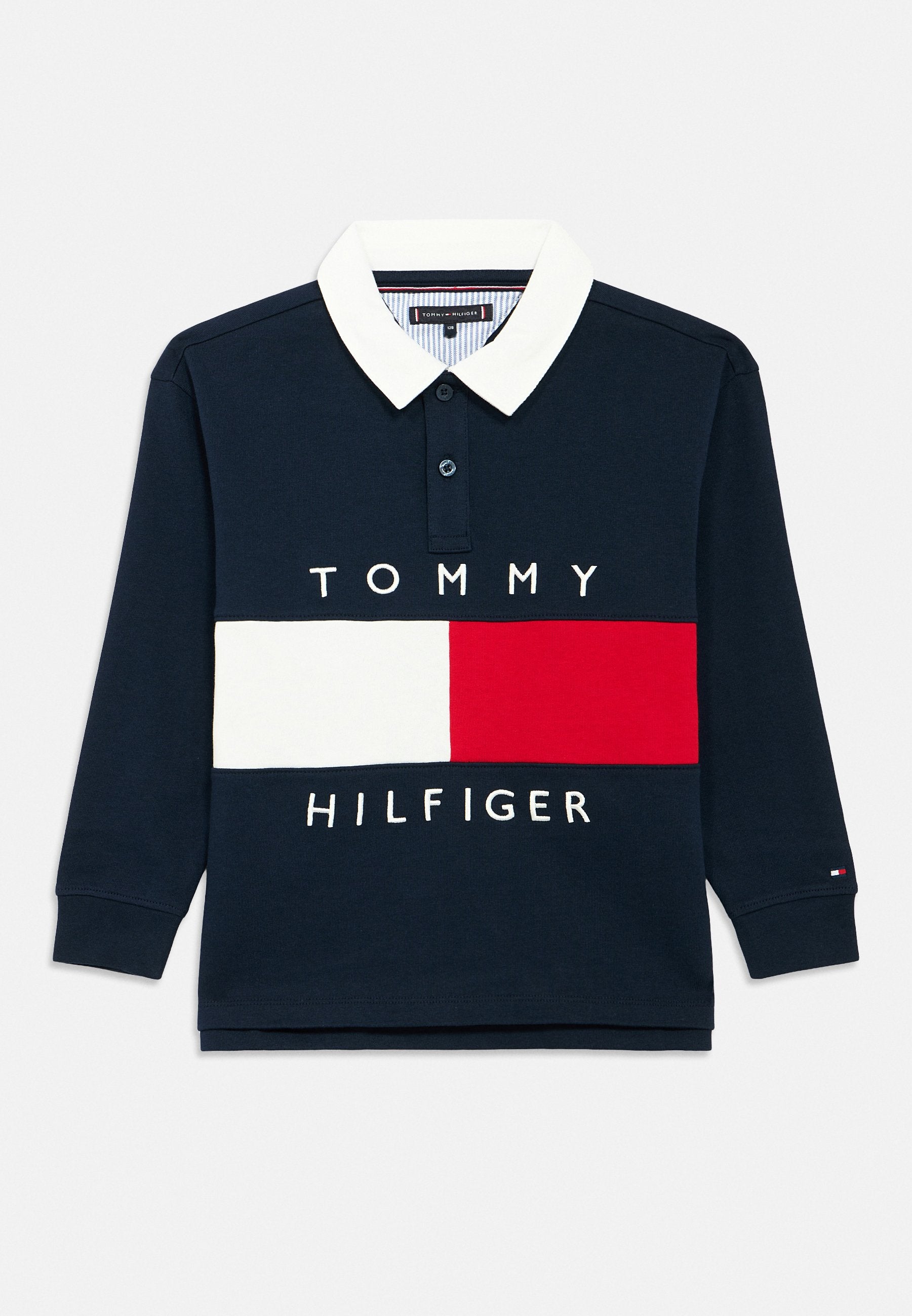 HERITAGE COLOUR-BLOCKED FLAG LONG SLEEVE POLO SHIRT Media 1