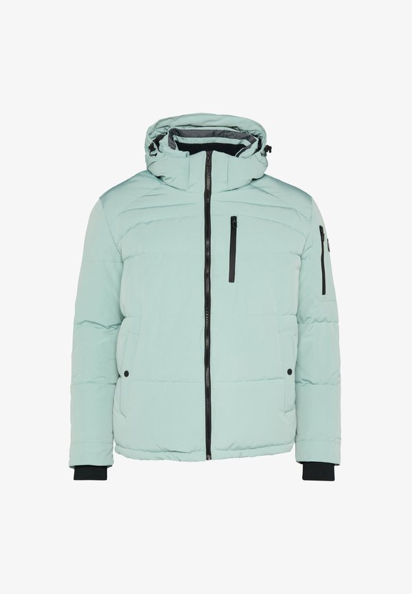 s.Oliver HYDROFUGE À CAPUCHE AMOVIBLE - Winter jacket - salbeigrün