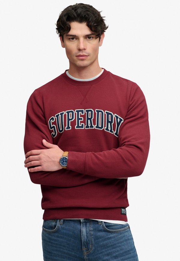 Superdry & Co SUPERDRY ATHLETIC APPLIQUE RELAXED CREW SWEATSHIRT.. - Sweatshirt - deep ruby