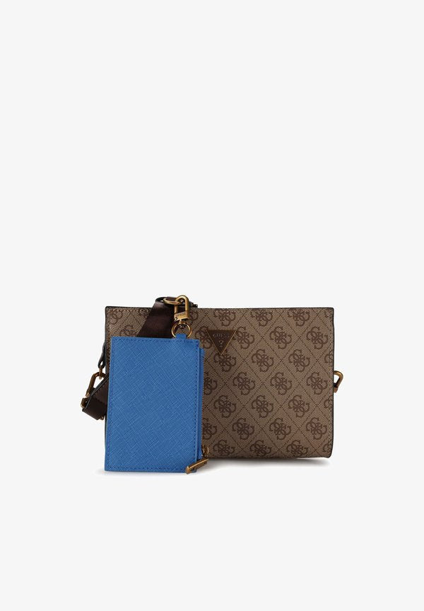 Guess MILANO CROSSBODY TOP ZIP - Cross body bag - beige\brown