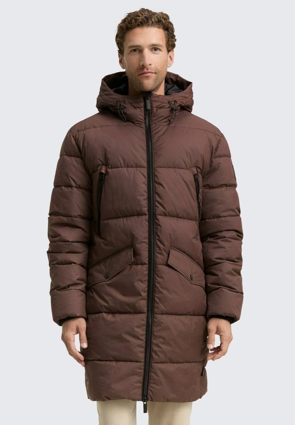 TOM TAILOR PUFFER MIT KAPUZE - Winter coat - bag brown