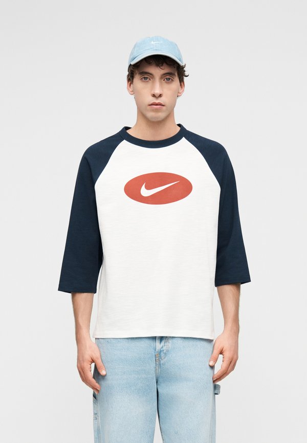 Nike Sportswear CLUB REISSUE UNISEX  - Long sleeved top - obsidian/white