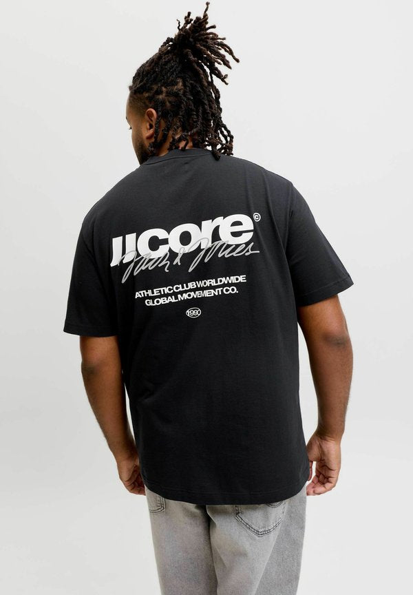 Jack & Jones T-SHIRT PLUS SIZE BACKPRINTET T-SHIRT - Print T-shirt - black