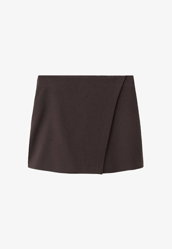 Mango A-line skirt - briwn