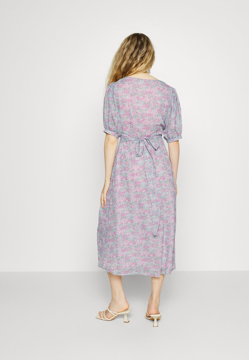Glamorous WRAP AROUND MIDI DRESS WITH TIE AND SLEEVES