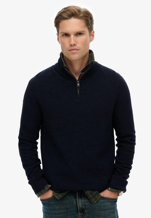 Superdry & Co TEXTURE HALF-ZIP  - Jumper - eclipse navy twist