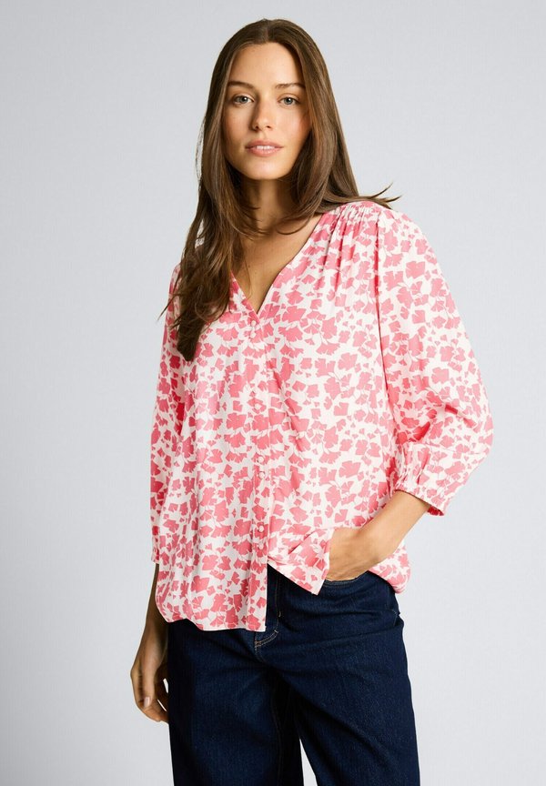 TOM TAILOR Blouse - coral pink ginkgo minimal