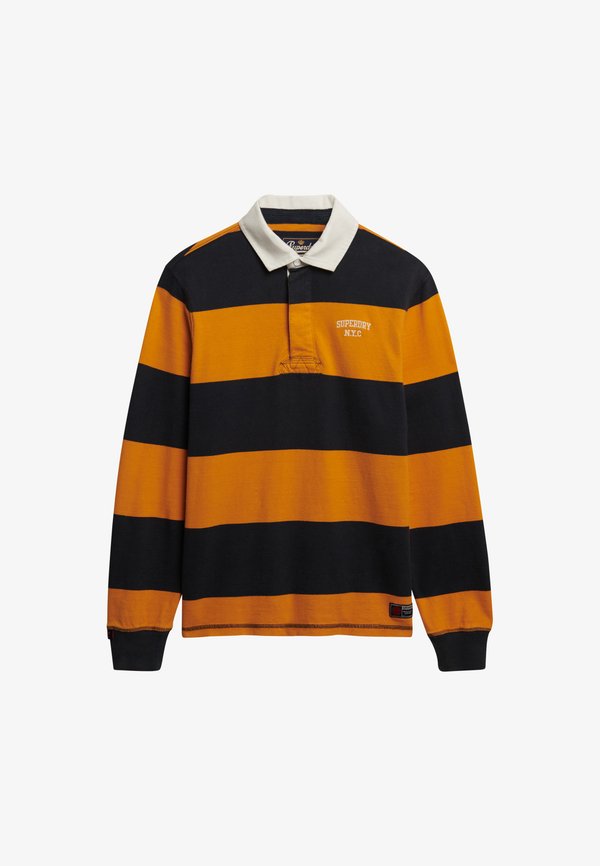 Superdry & Co VINTAGE ATHLETIC STRIPE RUGBY - Polo shirt - eclipse navy track gold