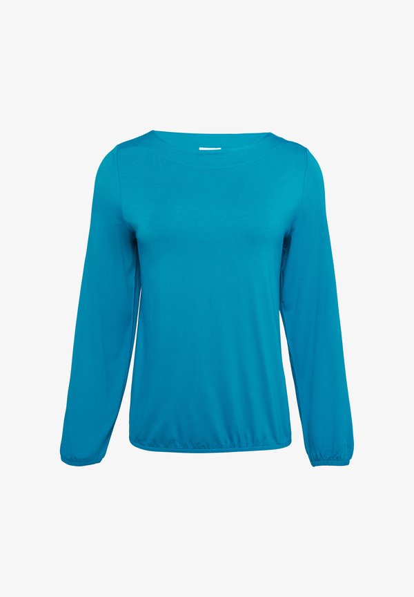 s.Oliver GEMUSTERTES - Long sleeved top - petrol