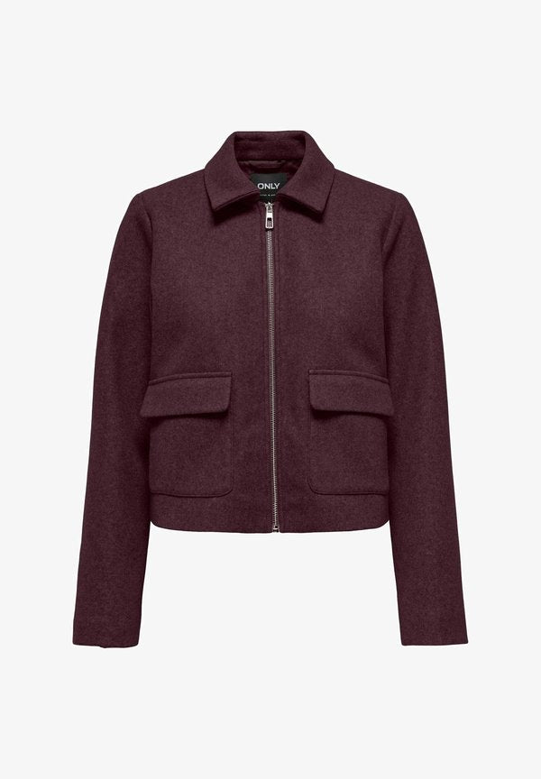 ONLY ONLVELA ZIP SHORT JACKET OTW - Summer jacket - winetasting