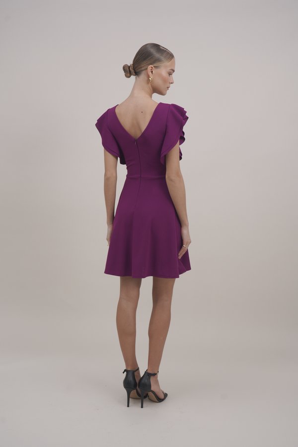 WAL G. FLUTTER SLEEVES DRESS