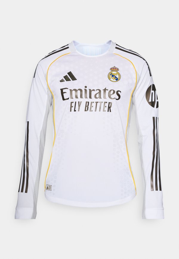 adidas Performance REAL MADRID 25/26 HOME AUTHENTIC JERSEY LONG SLEEVE - Club wear - white