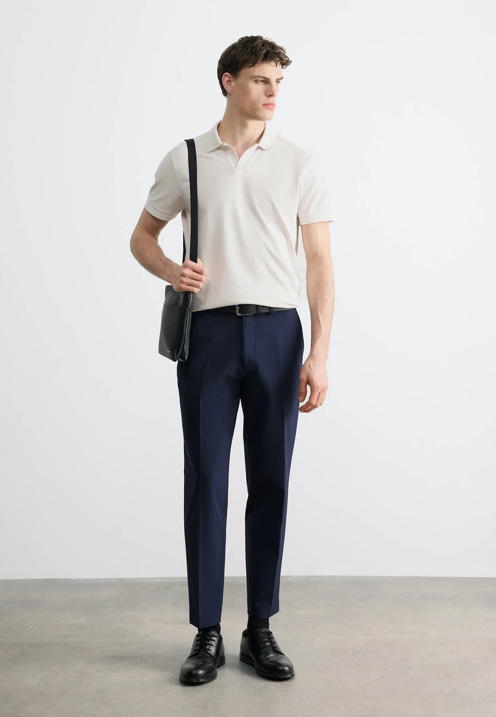 Calvin Klein Jeans OPEN COLLAR CASUAL - Polo shirt - white sand