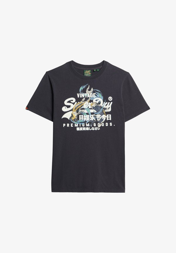 Superdry & Co VINTAGE LOGO TOKYO - Print T-shirt - dark charcoal
