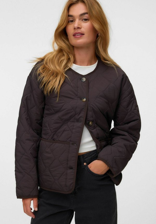Vero Moda QUILTED JACKET VMOLIVIA JACKET - Light jacket - chocolate torte