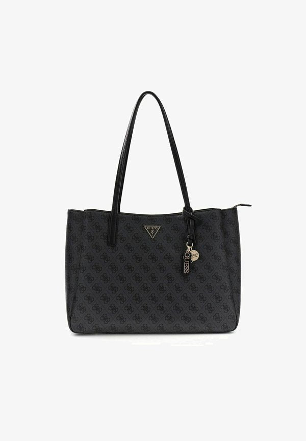 Guess NOELLE II TECH TOTE - Tote bag - coal logo