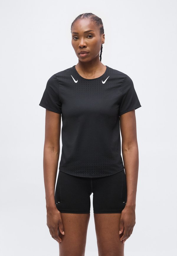Nike Performance W NK ARSWFT DFADV TOP SS - Sports T-shirt - black/white