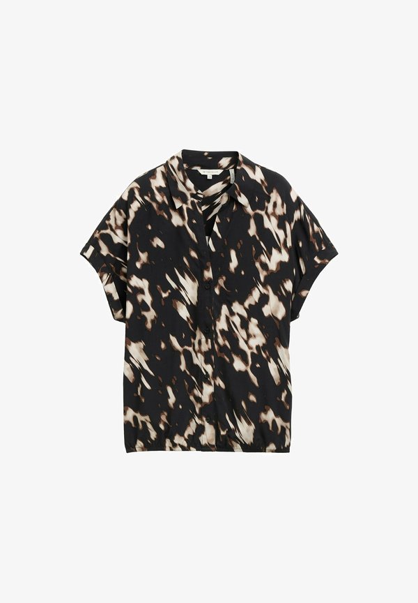 TOM TAILOR MIT MUSTER - Button-down blouse - blurry animal design