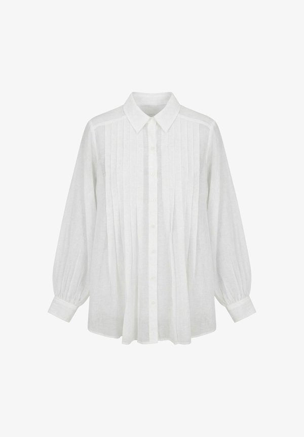 Vero Moda VMMATHILDA - Button-down blouse - snow white