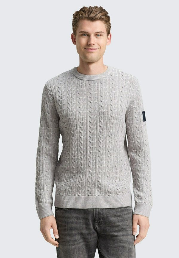 TOM TAILOR Jumper - grey offwhite plated