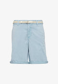 s.Oliver MIT GÜRTEL UND GARMENT DYE - Shorts - hellblau