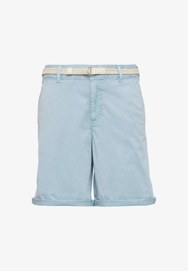 s.Oliver MIT GÜRTEL UND GARMENT DYE - Shorts - hellblau