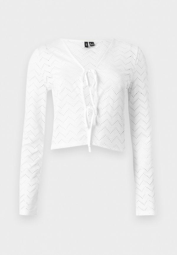 Vero Moda VMTANJA TIE - Long sleeved top - snow white