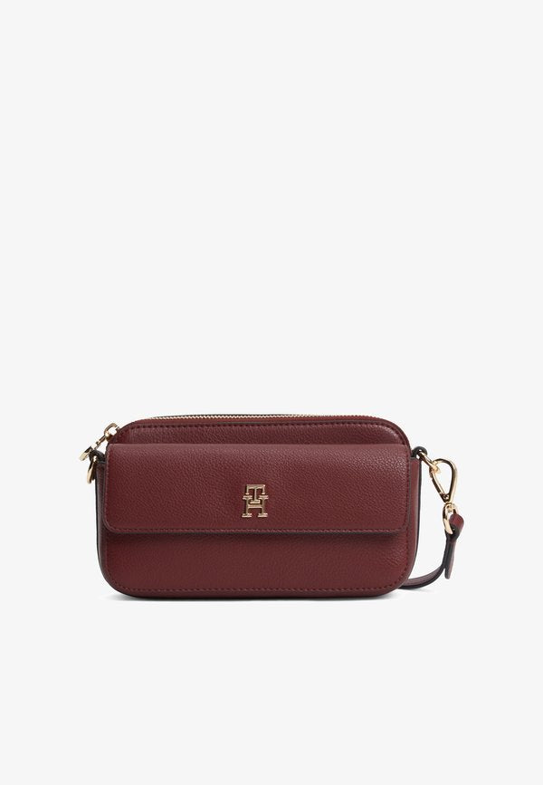 Tommy Hilfiger TH ICON CAMERA BAG - Cross body bag - velvet maroon