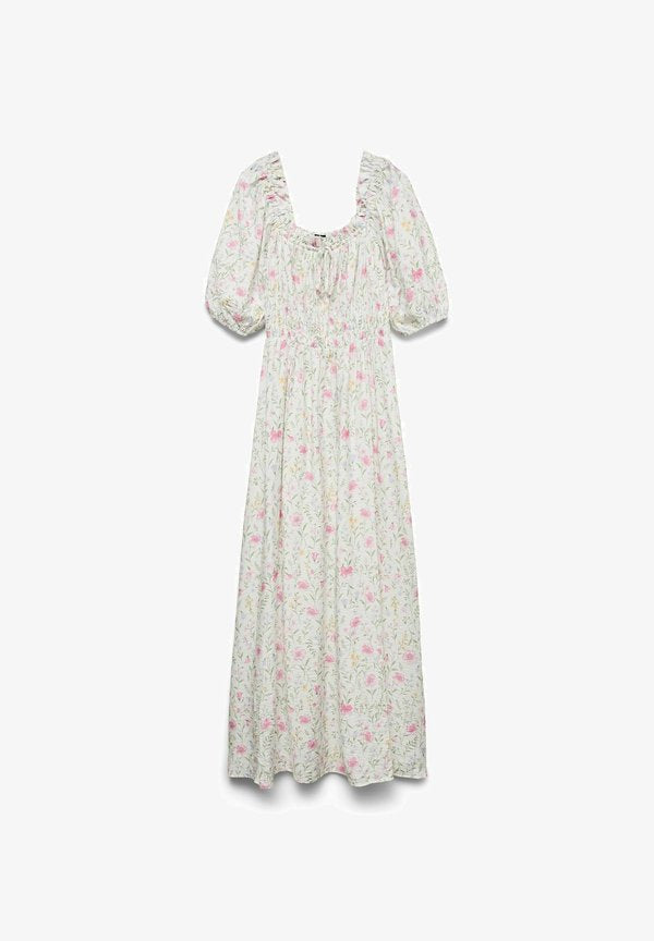 Vero Moda Smock VMJULIETTE Long - Maxi dress - snow white