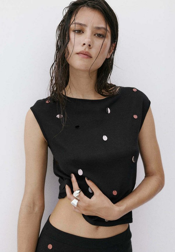 Mango ADULT - Print T-shirt - black