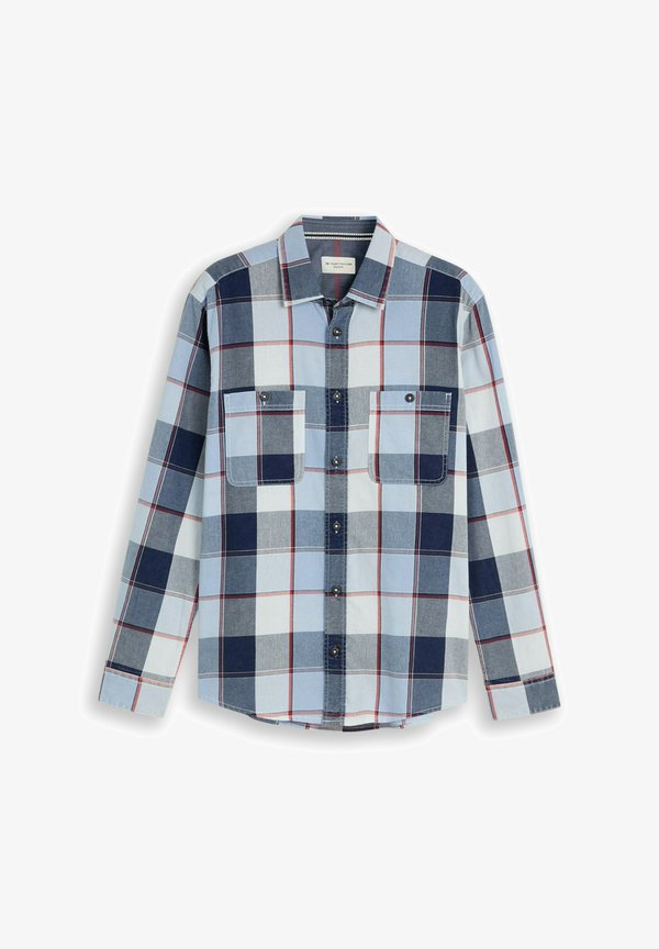 TOM TAILOR REGULAR FIT HEMD IM WASHED-LOOK - Shirt - blue big check