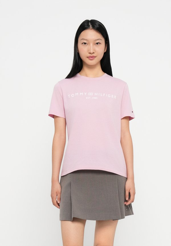 Tommy Hilfiger REG CORP LOGO  - Print T-shirt - bonita pink