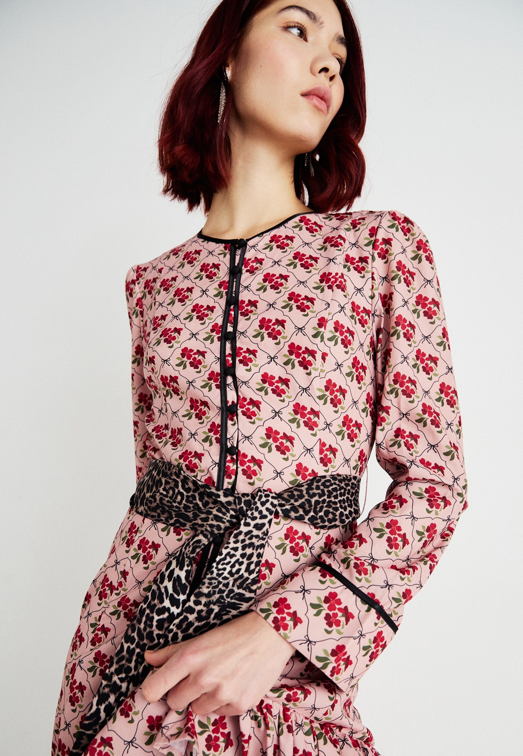 Sister Jane LATTICE FLORAL MIDI DRESS