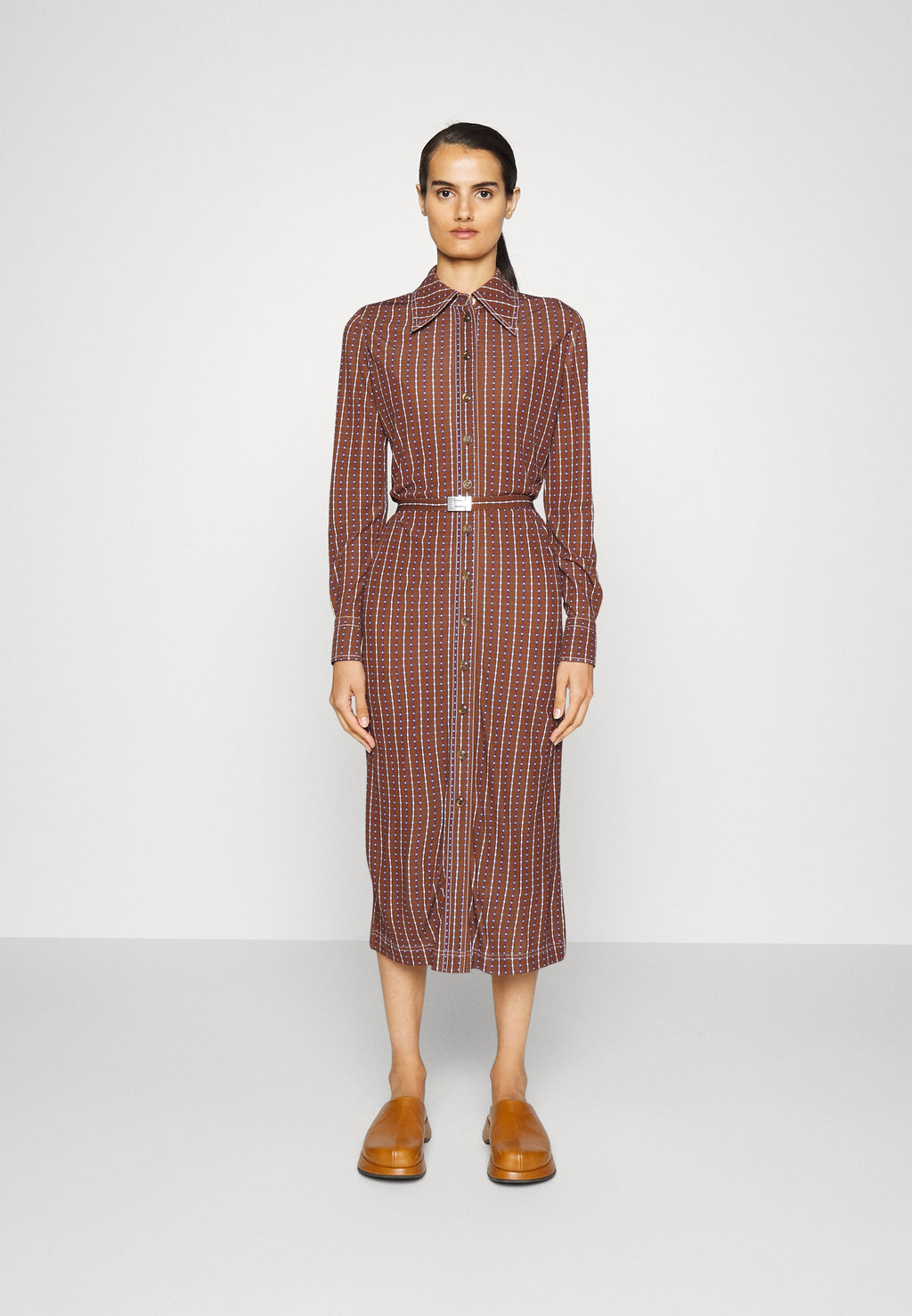 Tory Burch DOTTED WINDOWPANE DRESS