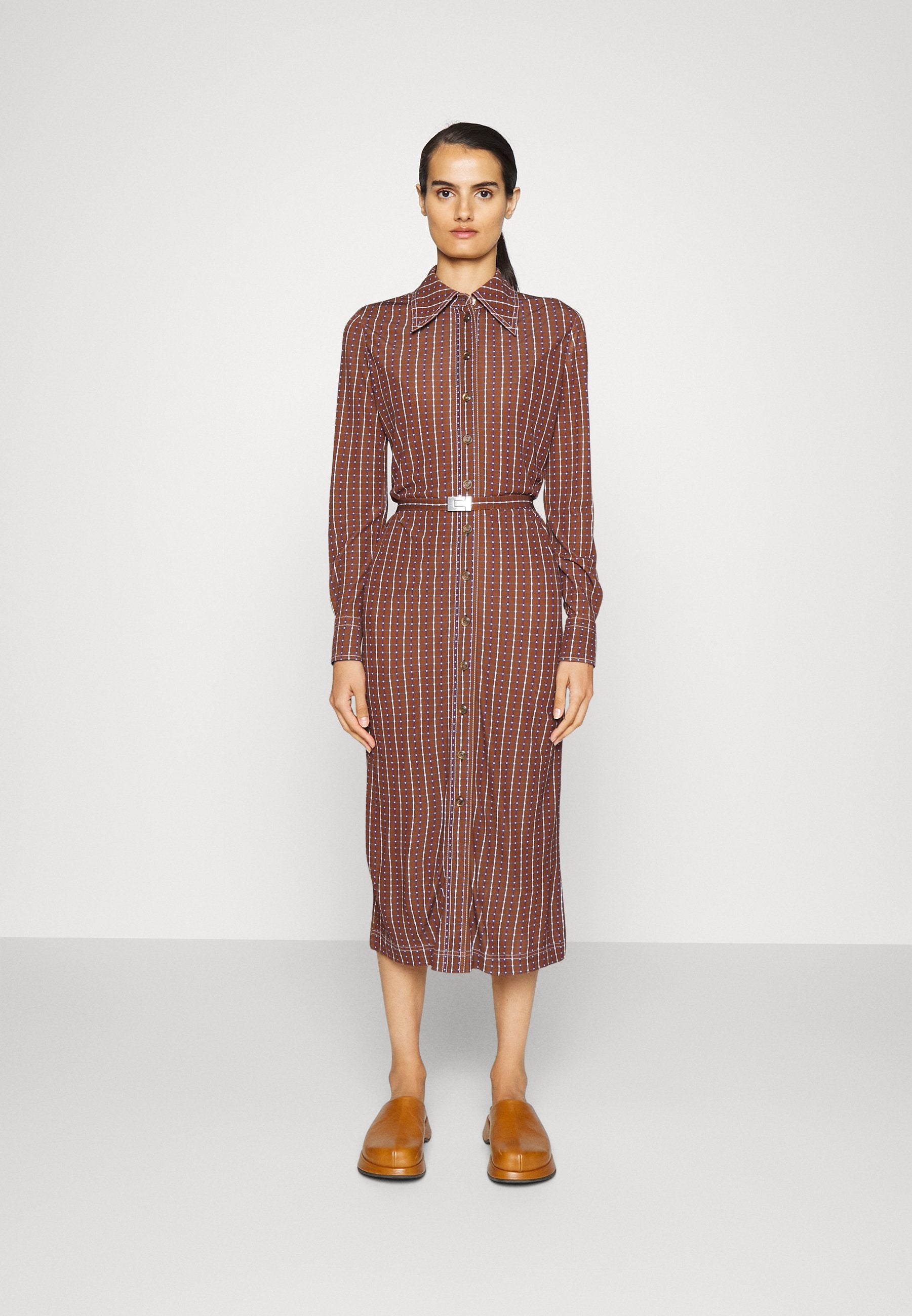 Tory Burch DOTTED WINDOWPANE DRESS